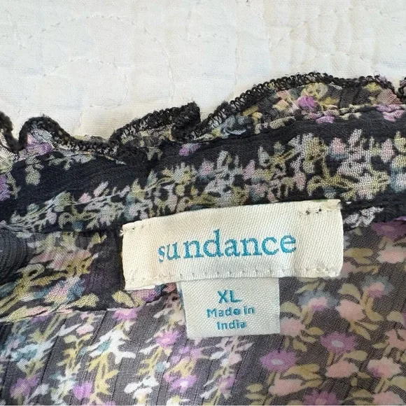 Sundance Sheer Floral Tunic Dress | Tiered Boho Peasant Top | Women’s XL - Picture 8 of 8